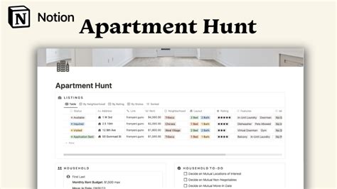 Notion Apartment Hunting Template